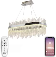 Люстра подвесная LED с пультом Tempio LED LAMPS 81265 Natali Kovaltseva прозрачная на 1 лампу, основание хром в стиле современный с пультом Люстра подвесная LED с пультом Tempio LED LAMPS 81265 Natali Kovaltseva прозрачная на 1 лампу, основание хром в стиле современный с пультом